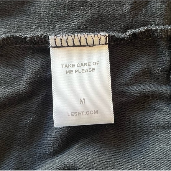 Leset Margo Black Sleeveless Cotton Cropped Crew Neck Tank Top EUC Size M - Picture 9 of 11